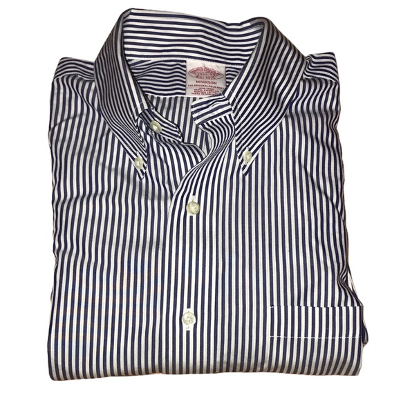 Brooks Brothers Other - Brooks Brothers Madison Blue White Stripe Button Down Shirt 15 1/2 - 33